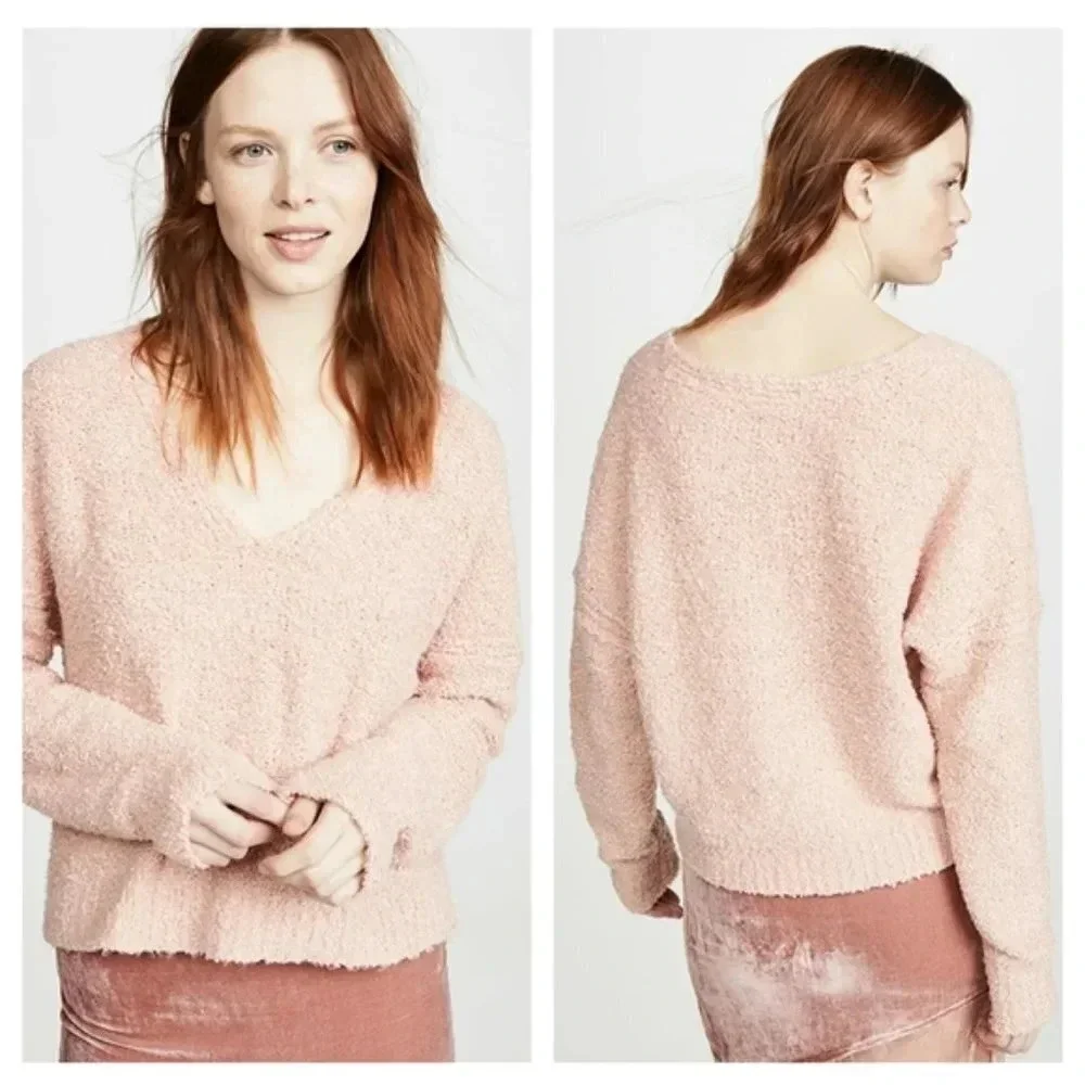 New Free People Finders Keepers Peach Sweater XS